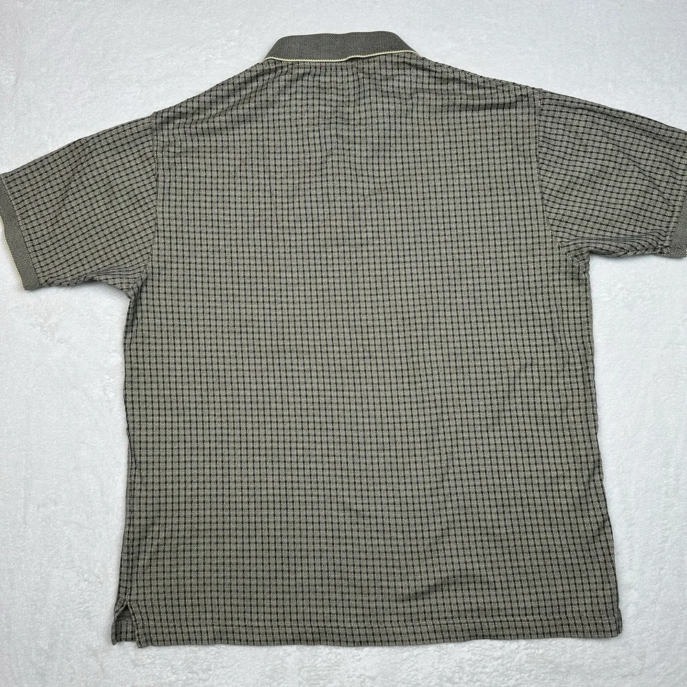 Palm Beach Resort‎ Men's Double Mercerized Polo Rugby checkered Pattern Sz M